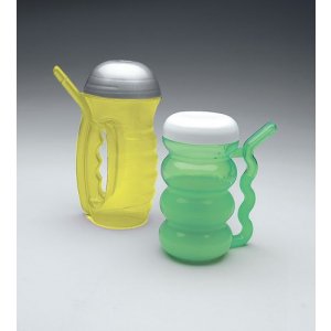 Cup with built in straw